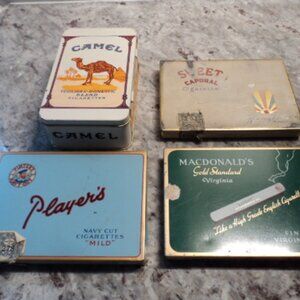 vintage cigarette/tobacco tins~ lot of 4